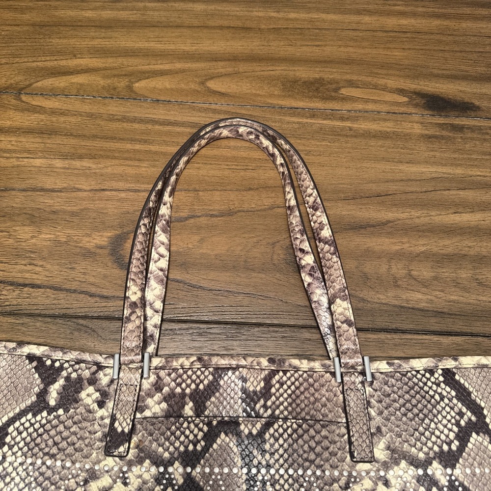 Michael Kors Women's Snakeskin Tote Handbag Purse - Picture 6 of 11